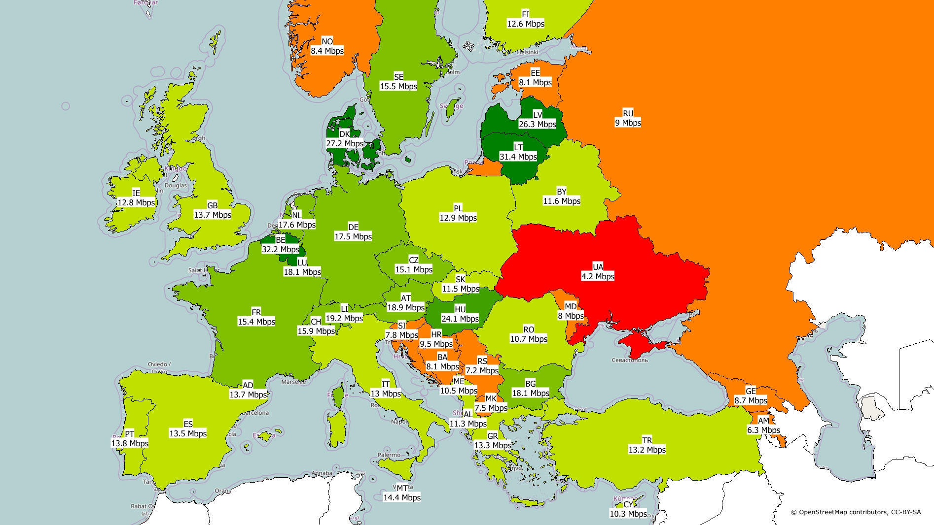 Europe mobile Internet 2016